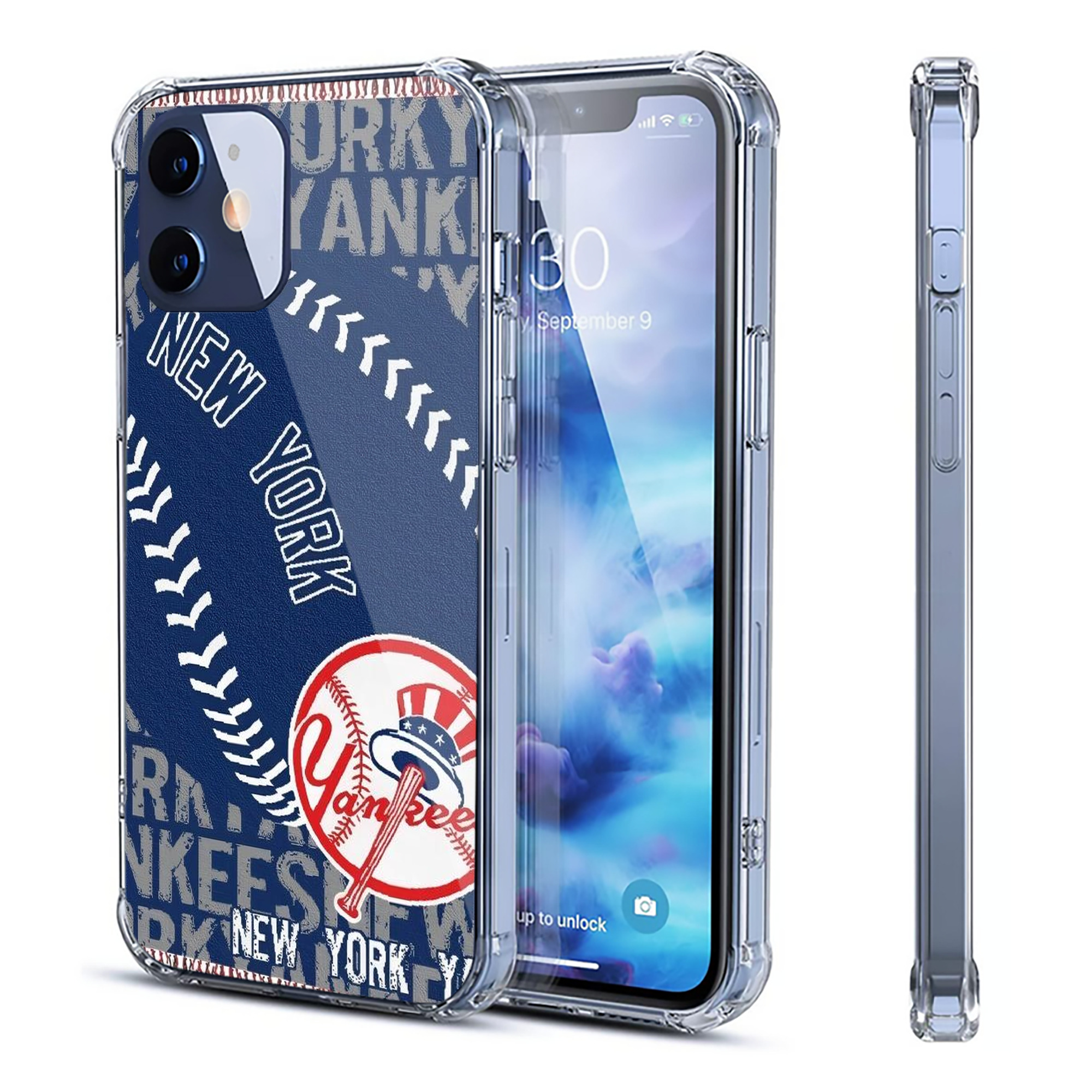 New York Yankees 198 Clear IPhone 12 Case – Soft TPU With UV Print – Enhanced Drop Protection, Precise Fit, Anti-Fingerprint, Customizable Design, Scratch-Resistant, Yellow-Resistant